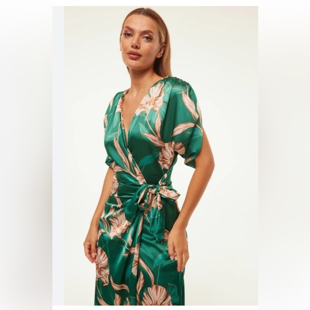 ****Sold****MISA Los Angeles Francesca Midi Wrap Dress NWT - Picture 1 of 5